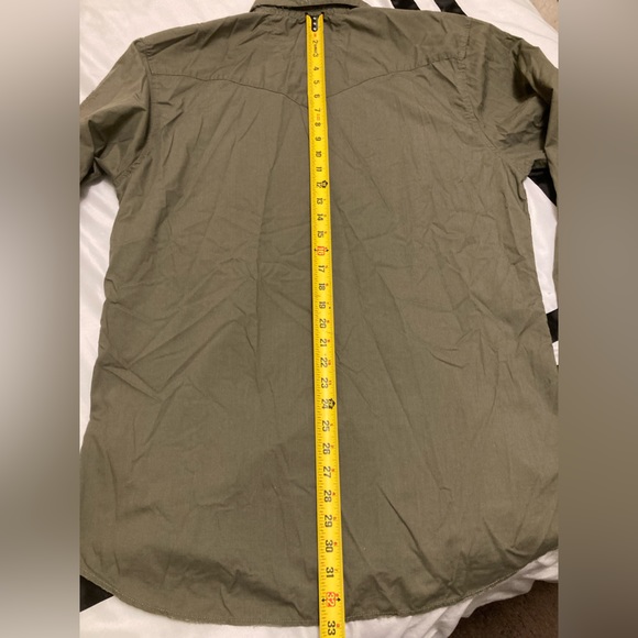 Quicksilver- Olive Green - Long Sleeve Casual Button Down Shirt - Picture 6 of 8